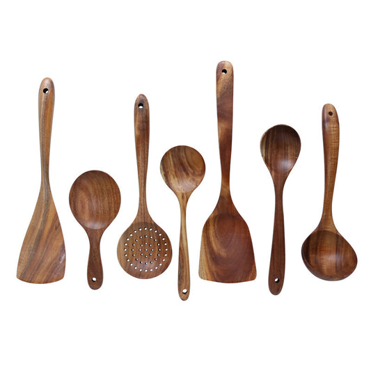 7 pc Non-stick wooden spatula wooden spatula set